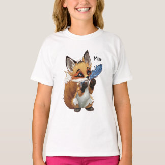 Camiseta Whimsical Fox with a Feather
