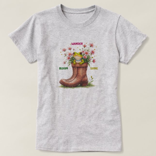 Camiseta Whimsical Frog Bloom Tee (Diseño del anverso)