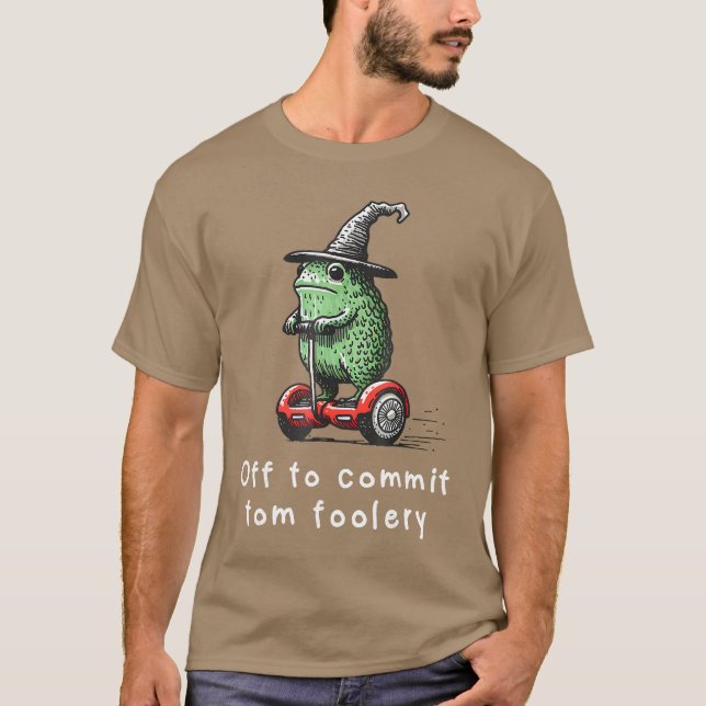 Camiseta Whimsical Frog Wizard Off to Commitom Foolery Frog (Anverso)