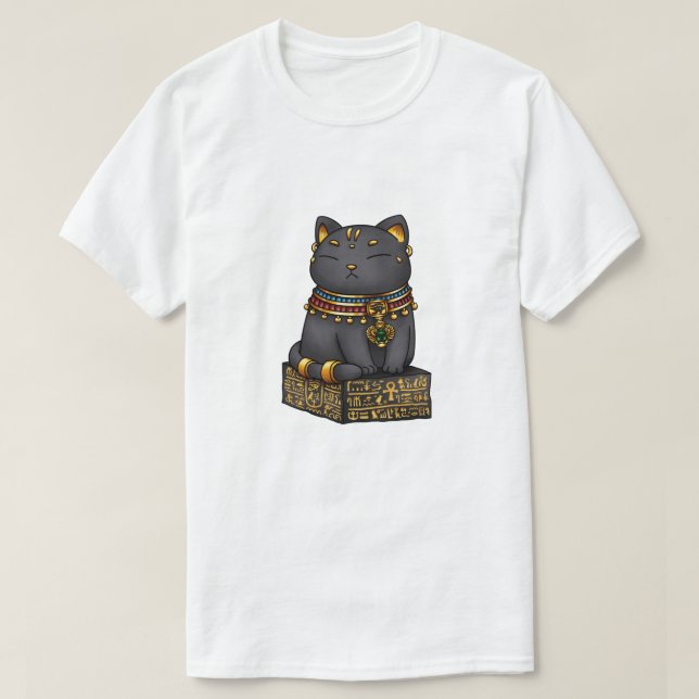 Camiseta Whimsical Gato Egipcio Dios Bastante (Diseño del anverso)