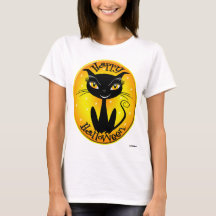 Whimsical Happy Halloween Cat con estrellas