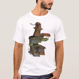 Camiseta Whimsical Haunted House Illustration