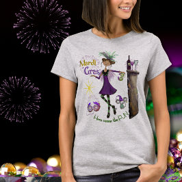 Camiseta Whimsical Mardi Gras Best Friend Shirt Purple 