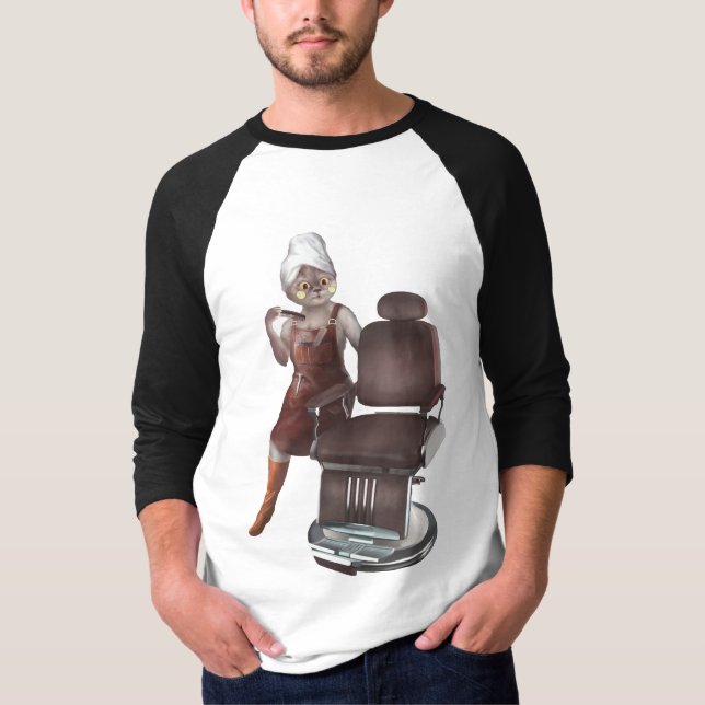 Camiseta Whimsical Mascota Barber Shop (Anverso)