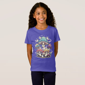 Camiseta Whimsical Mushroom Ghosts Ilustracion Halloween.