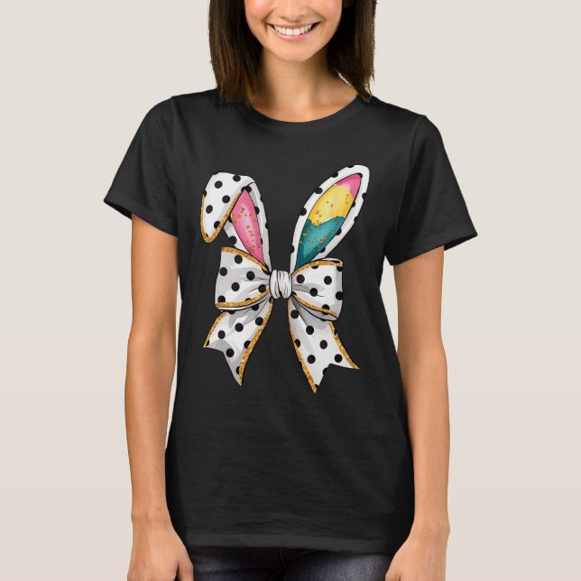 Camiseta Whimsical Polka Dot Bow Oars Easter Sunday (Anverso)