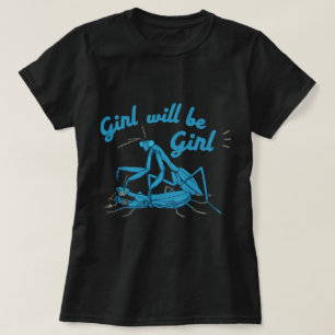 Camiseta Whimsical Praying Mantis Design con letras negrita
