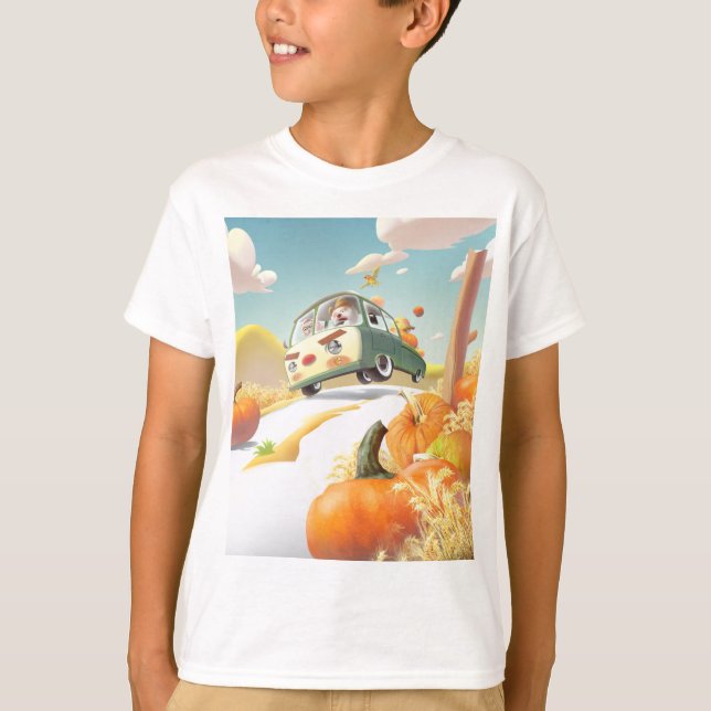 Camiseta Whimsical Pumpkin Ride (Anverso)