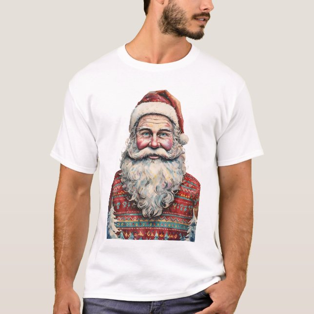 Camiseta Whimsical Santa Watercolor (Anverso)
