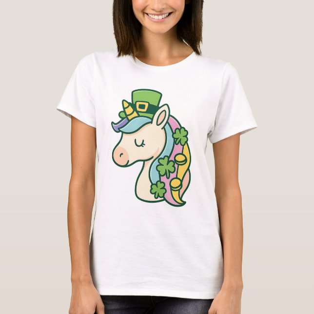 Camiseta Whimsical St. Patrick’s Day Unicorn (Anverso)