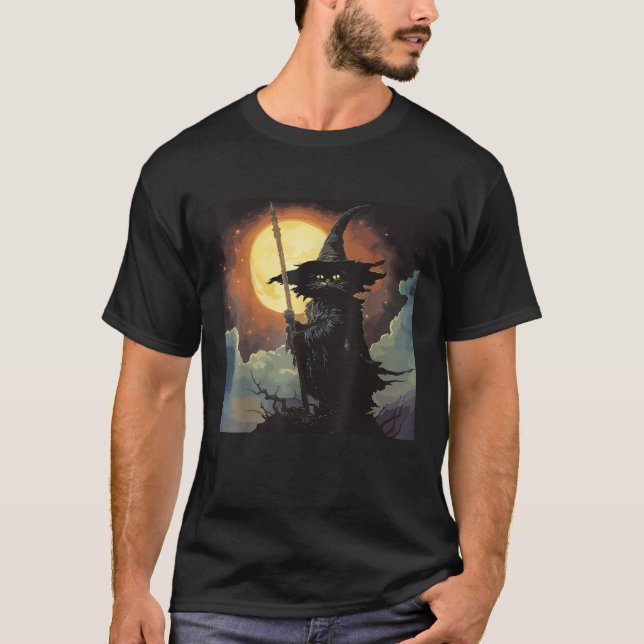 Camiseta Whimsigoth Black Cat Witch (Anverso)