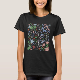 Camiseta Whimsigoth Floral Skeleton Bailando Scandi Folk Fl