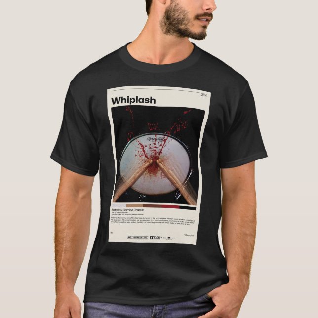 Camiseta Whiplash Damien Chazelle Minimalista Poster de cin (Anverso)