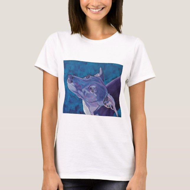 Camiseta Whippet azul (Anverso)