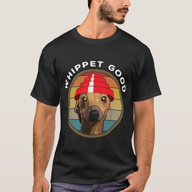 Camiseta Whippet Good Funny 80's Music Dog (Anverso)