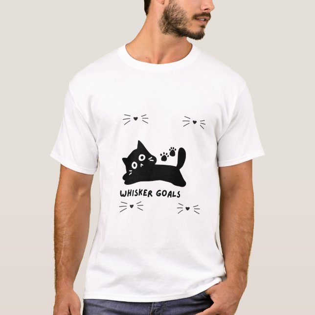 Camiseta Whisker Goals Cat Silhouette (Anverso)
