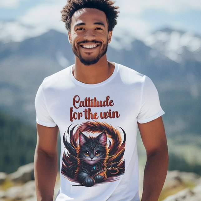 Camiseta Whisker Whimsy: Cattitude Para La Victoria (Subido por el creador)