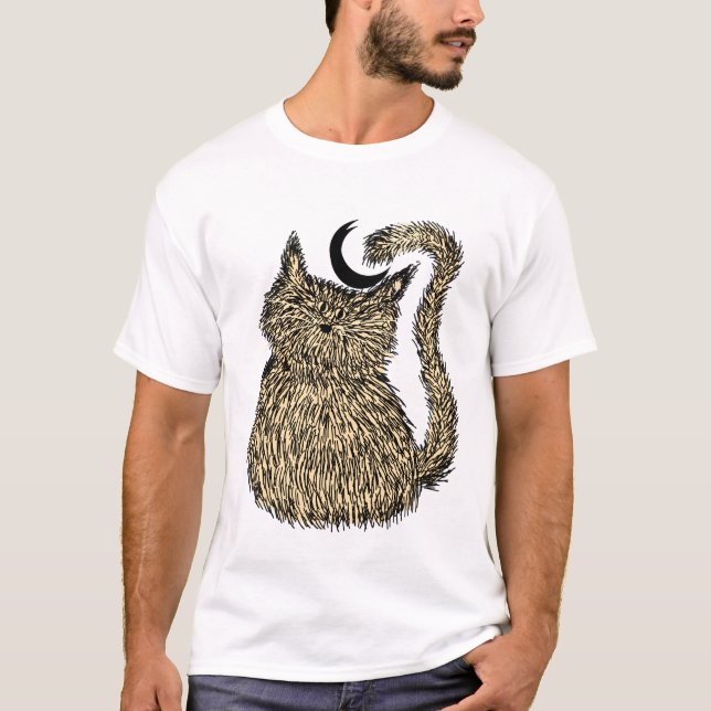 Camiseta Whisker Whimsy: El Gato De La Noche Fluffy (Anverso)