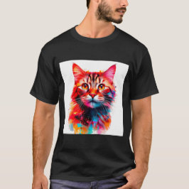 Camiseta Whiskers de acuarelas: un retrato de gato vibrante