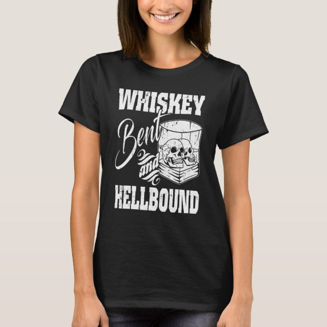 Camiseta Whiskey Bent and Hellbound White Skulls Wine Gla (Anverso)