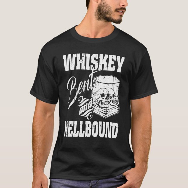 Camiseta Whiskey Bent and Hellbound White Skulls Wine Gla (Anverso)