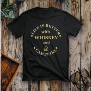 Camiseta Whiskey cita graciosos dichos de camping