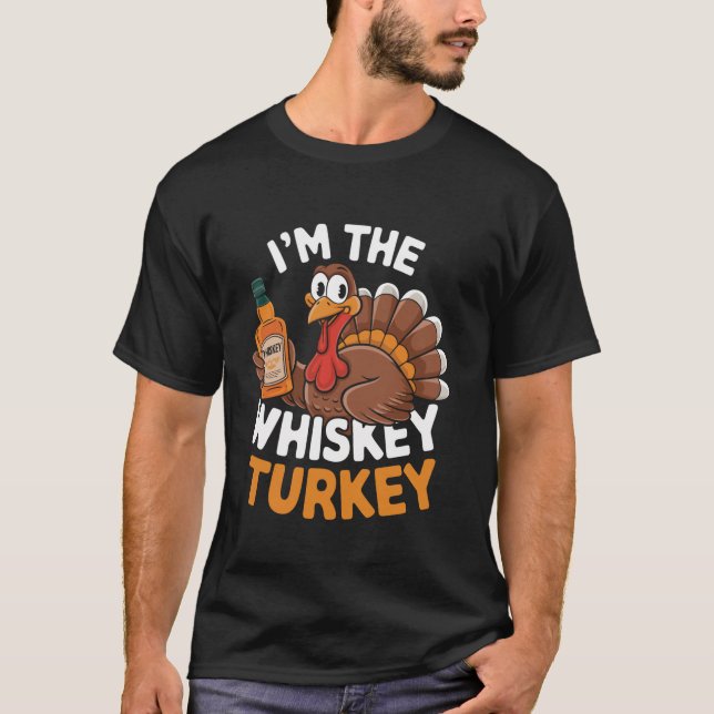 Camiseta Whiskey divertido Turquía tomando acción de gracia (Anverso)