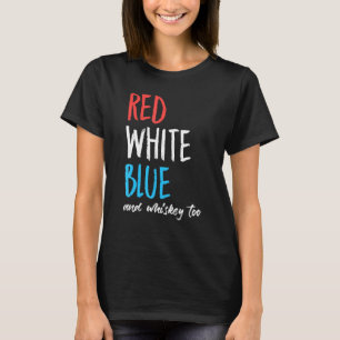 Camiseta Whiskey Drinking 4 De Julio Estadounidense Patriot