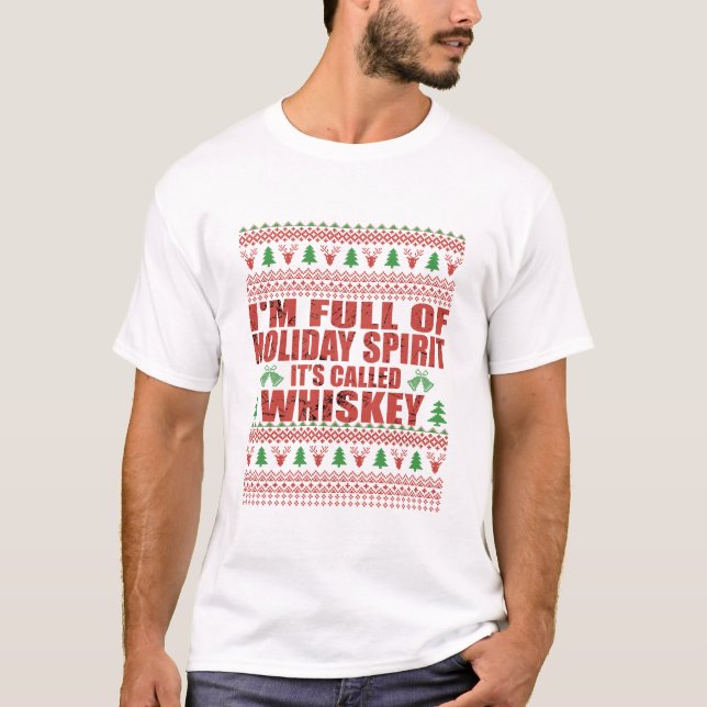 Camiseta Whiskey es mi chisme de navidades divertidos y feo (Anverso)