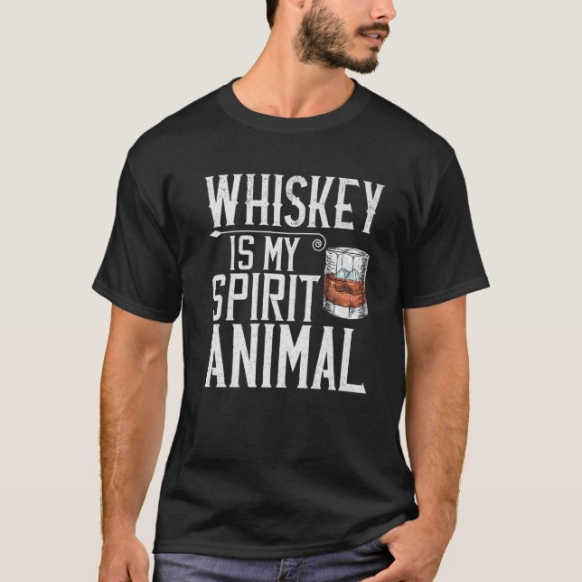 Camiseta Whiskey Is My Spirit Animal (Anverso)