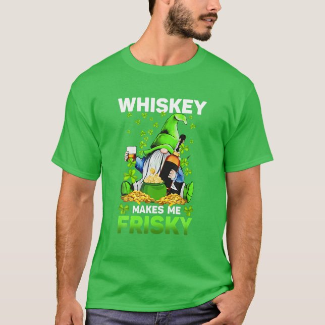 Camiseta Whiskey Makes Me Frisky St Patrick's Day For Men W (Anverso)