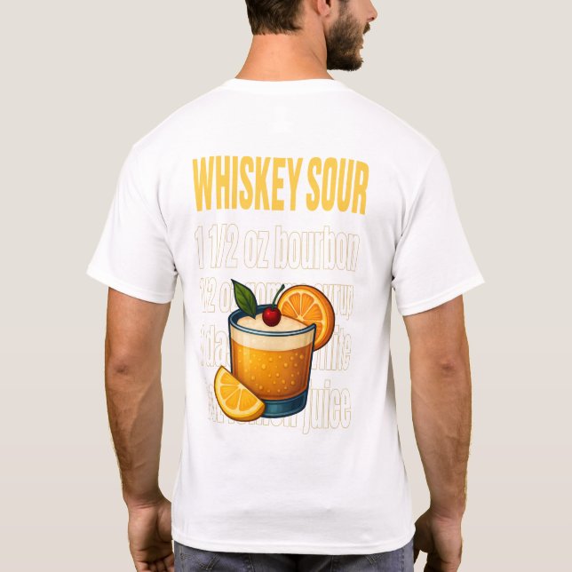Camiseta Whiskey Sour T-Shirt – Classic Bourbon Cocktail (Reverso)