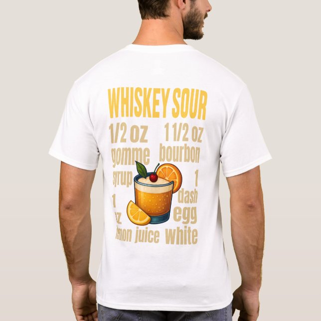 Camiseta Whiskey Sour T-Shirt – Classic Bourbon Cocktail (Reverso)