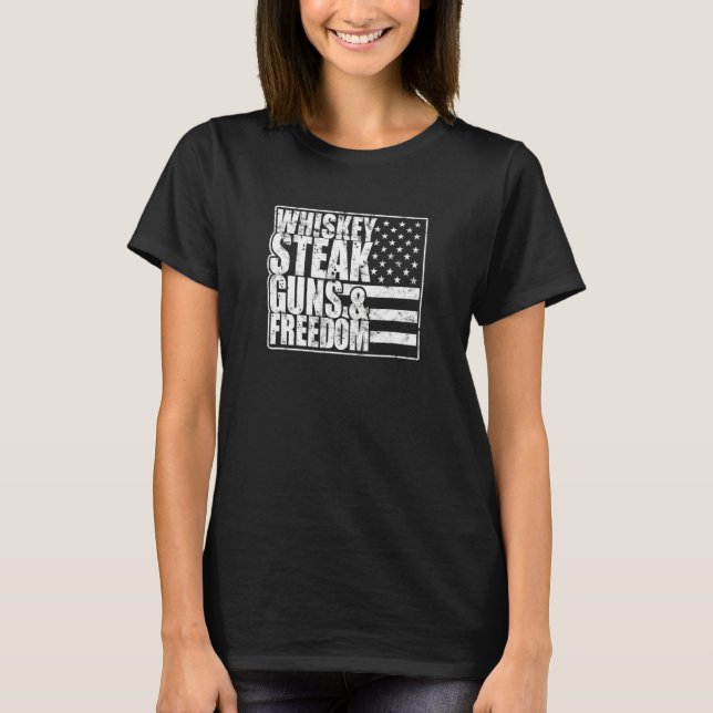 Camiseta Whiskey Steak Guns & Freedom  beef (Anverso)