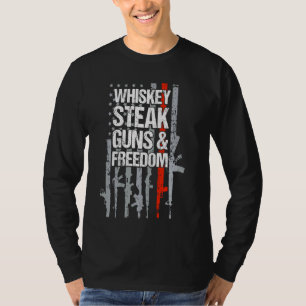Camiseta Whiskey Steak Guns & Freedom Patriotic Dad Abuelo