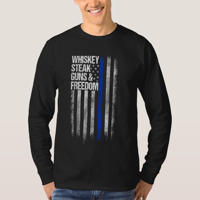 Camiseta Whiskey Steak Guns & Freedom Patriotic Dad Abuelo (Anverso)