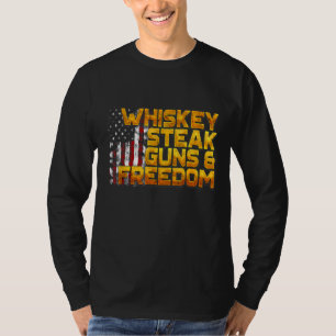 Camiseta Whiskey Steak Guns y Freedom Patriotic American Fl