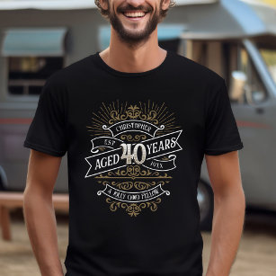Camiseta Whiskey Vintage Mens 40 cumpleaños