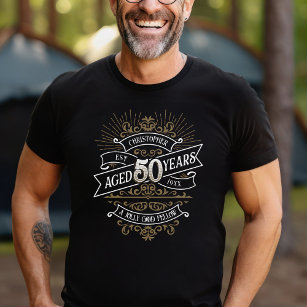 Camiseta Whiskey Vintage Mens 50 cumpleaños