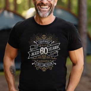 Camiseta Whiskey Vintage Mens 60 cumpleaños