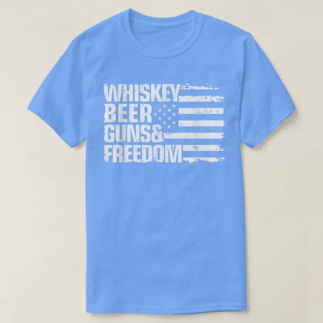 Camiseta Whisky Cerveza Armas Libertad 4 de Julio Patriótic (Diseño del anverso)