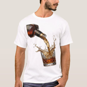 Camiseta Whisky plateado ingenioso que se vierte en un vaso