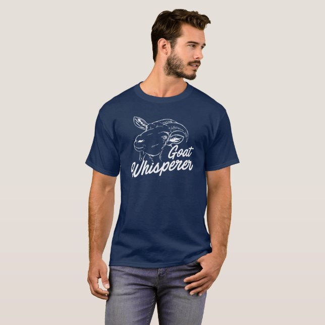 Camiseta Whisperer de la cabra con la cabra ilustrada (Anverso completo)