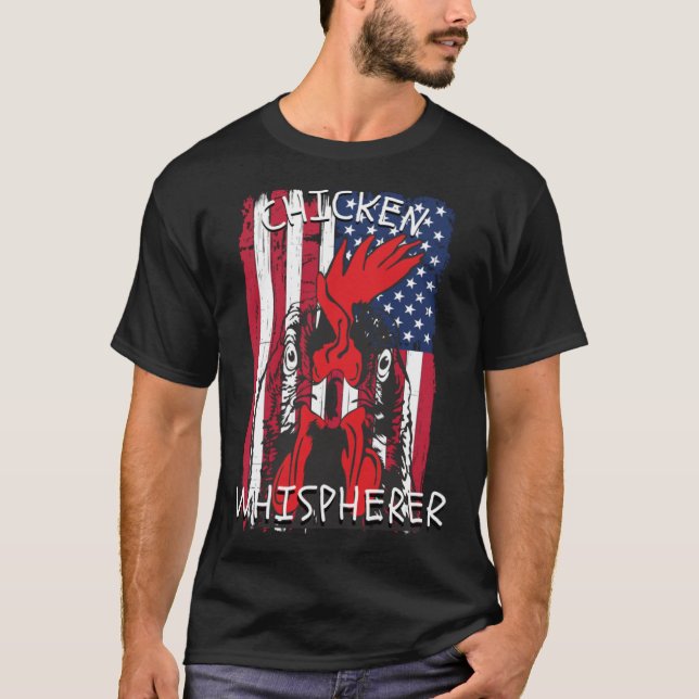 Camiseta Whisperer de pollo con la bandera Grudge de EE.UU. (Anverso)