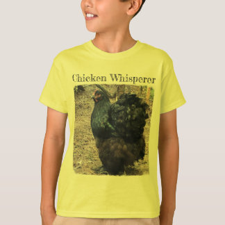 Camiseta Whisperer del pollo con la gallina negra de Cochin