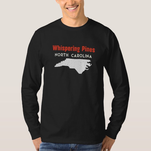 Camiseta Whispering Pines North Carolina USA State America  (Anverso)