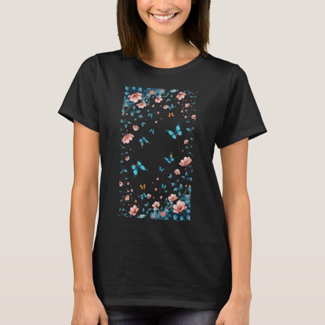 Camiseta Whispers of Wings Midnight Bloom Flight Butterflie (Anverso)