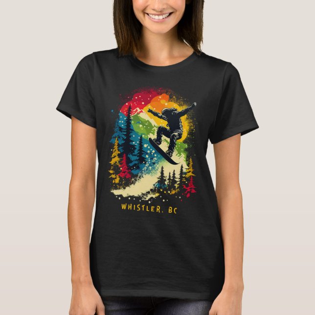Camiseta Whistler Bc Canada Snowboarder Snowboard Resort (Anverso)