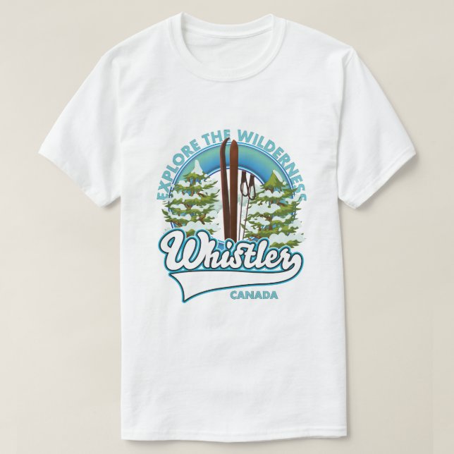 Camiseta Whistler Canada, explora el área silvestre, logoti (Diseño del anverso)
