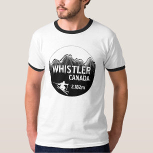 Camiseta Whistler Canadá hombres de arte negro de esquí a r